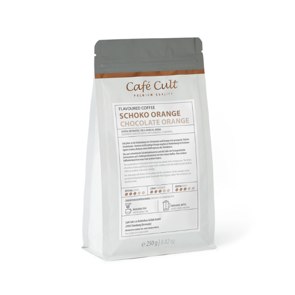 Cafea boabe cu ciocolată și portocale 250g
