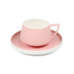 Ceașcă și farfurie din porțelan cu magneziu Sanne 0,2 l pink